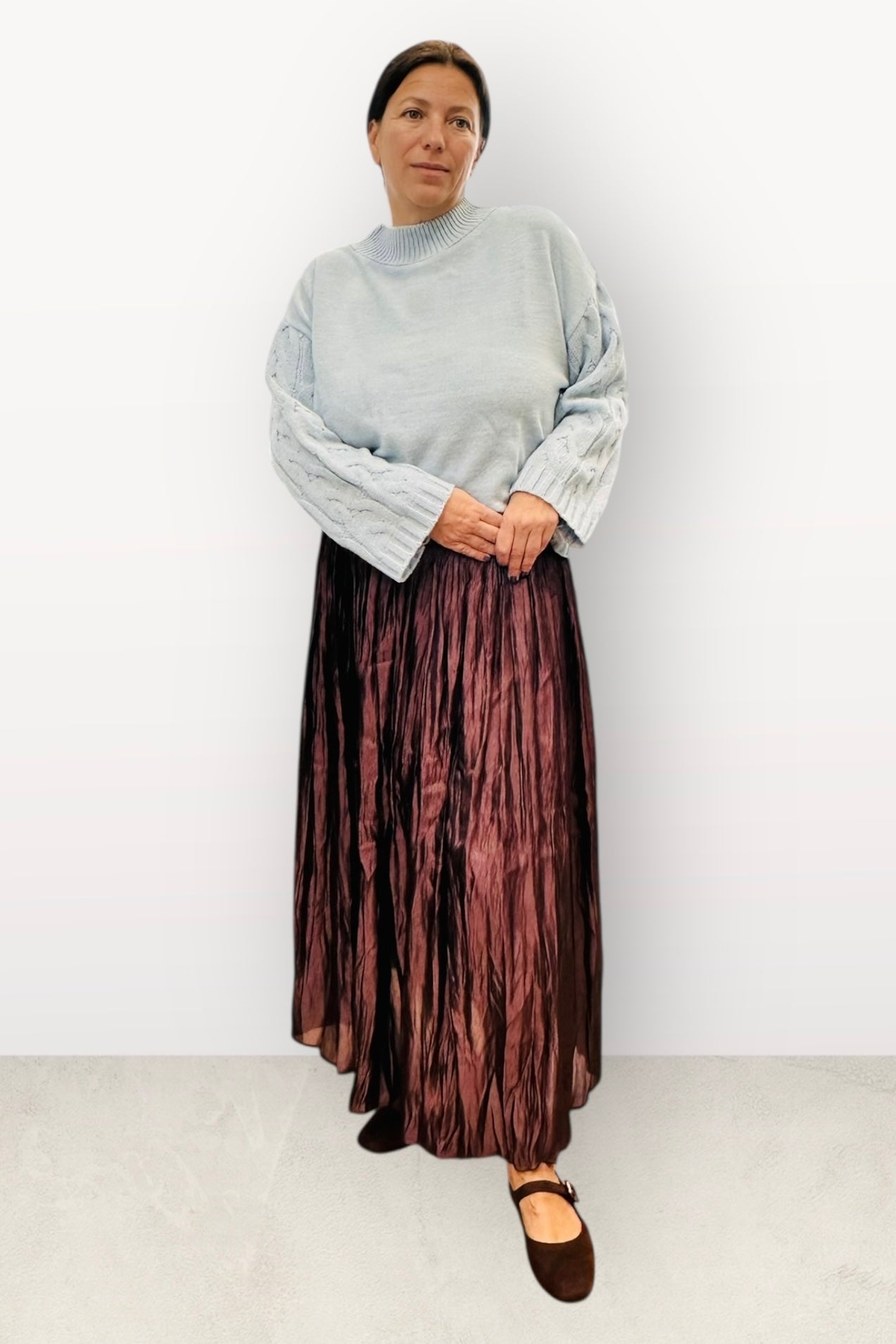 Figaro - Πλεκτό Πουλόβερ Με Πλέξη Στα Μανίκια Γαλάζιο