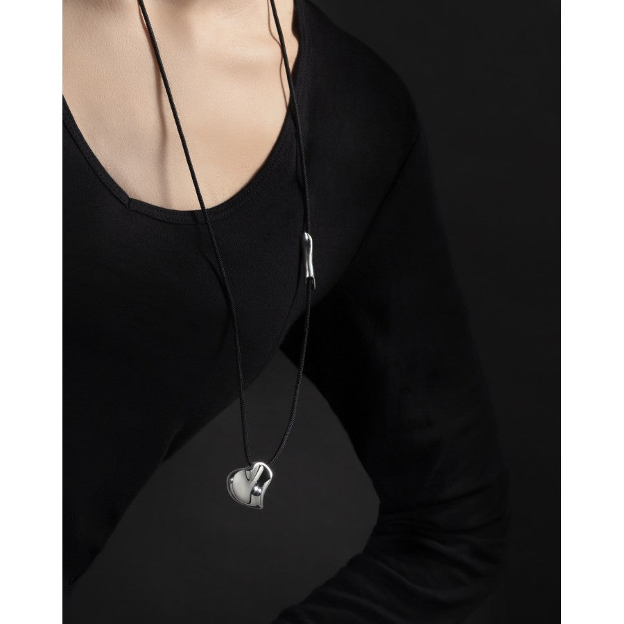 Ava88 - Ασημένιο 925 Unisex Κολιέ με Μοντέρνο Γλυπτό Μενταγιόν Wonderful Heart