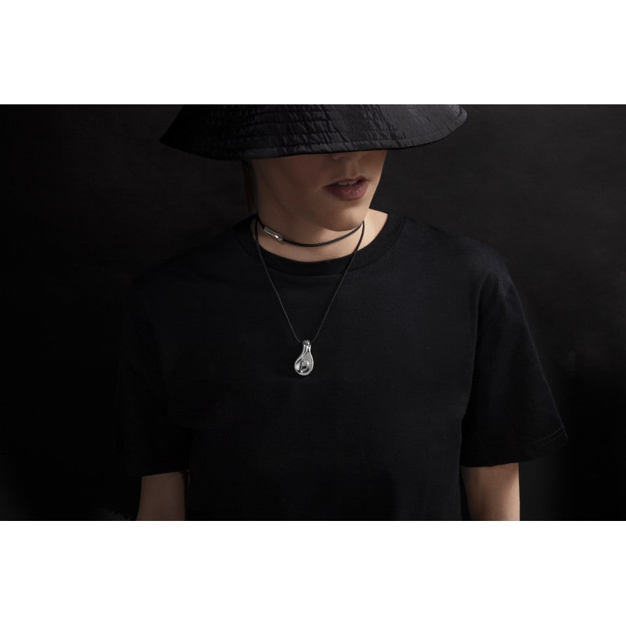 Ava88 - Ασημένιο 925 Unisex Κολιέ με Μοντέρνο Γλυπτό Μενταγιόν Eye