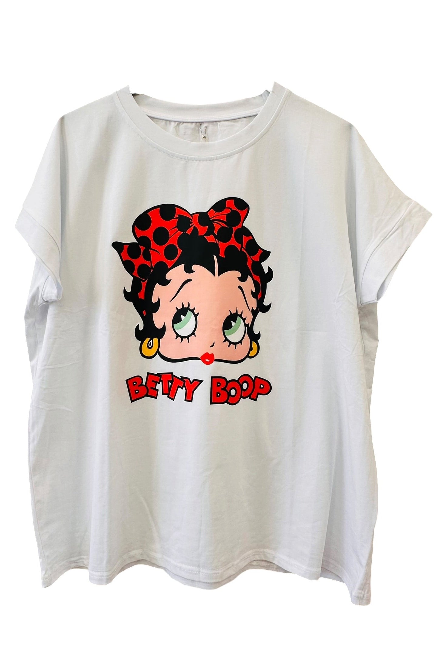 Charizma - Λευκό Μακό T-Shirt με Στάμπα Betty Boop