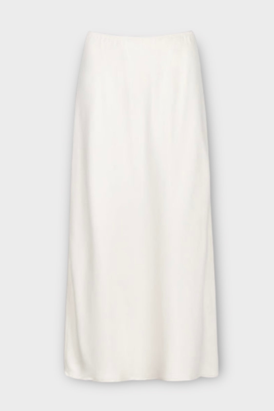 An'ge Galvina - Midi Φούστα με Εφέ Σατέν & Flare Γραμμή Υπόλευκο