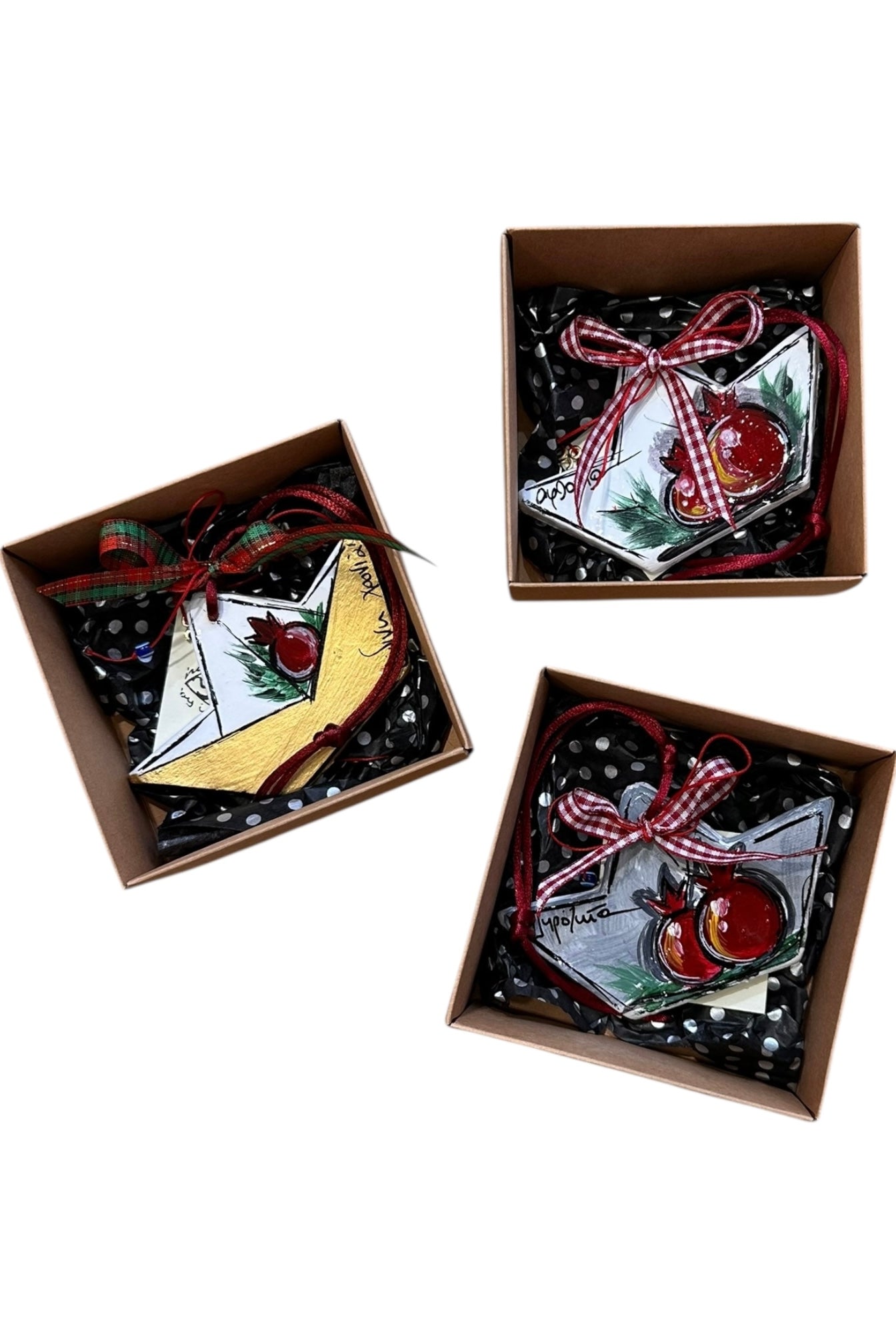 Ψαρόνι - Κεραμικό Γούρι Μικρό Καραβάκι Ρόδια Γκρι