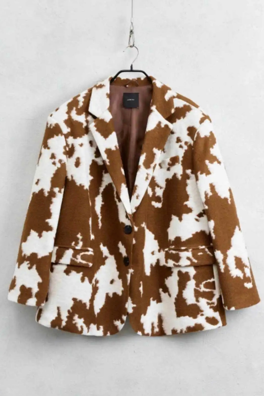 Lumina - Oversize Animal Print Σακάκι σε Καφέ & Εκρού