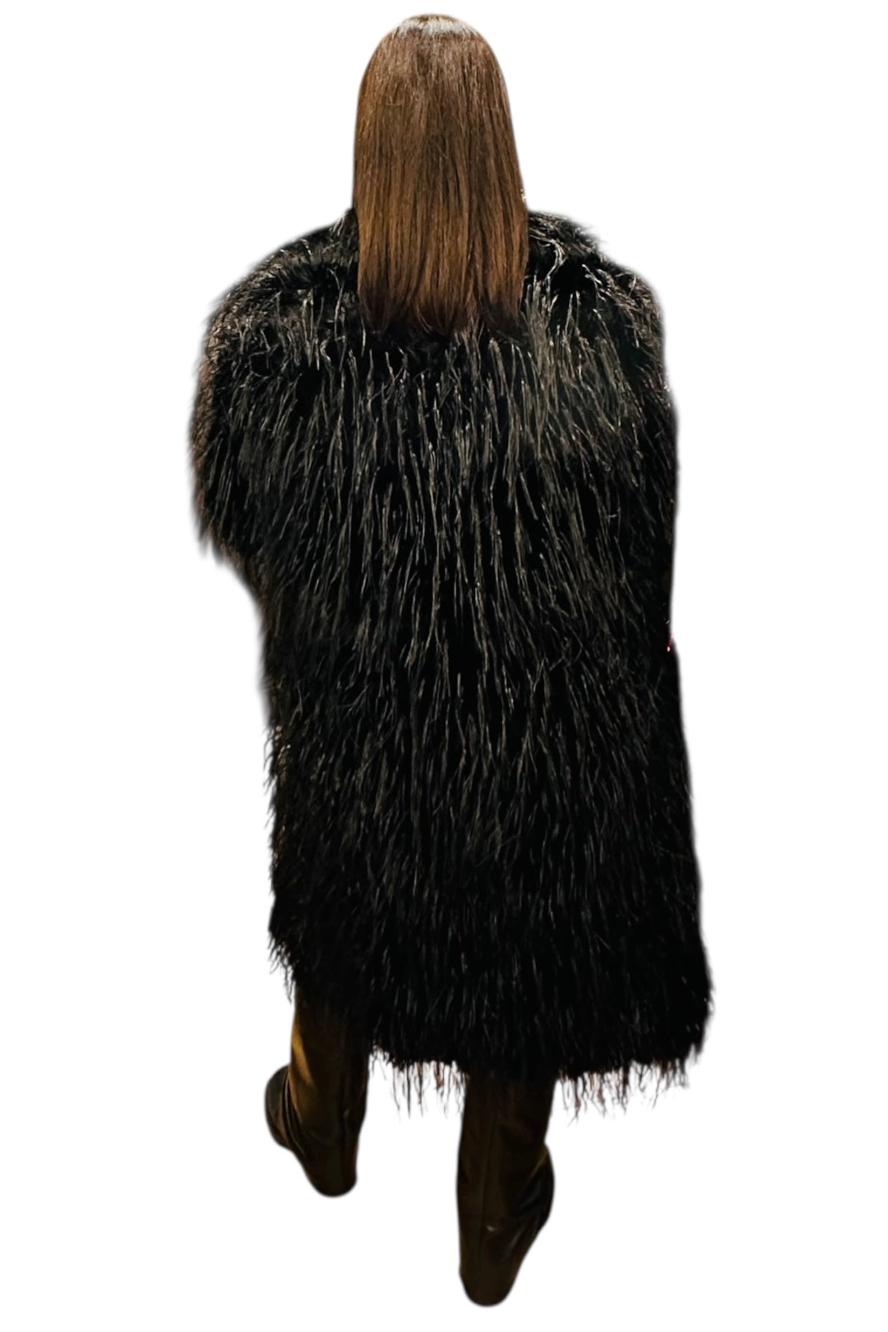 Charizma - Συνθετική Γούνα Μακριά Μαύρη Μακρή Πέλος