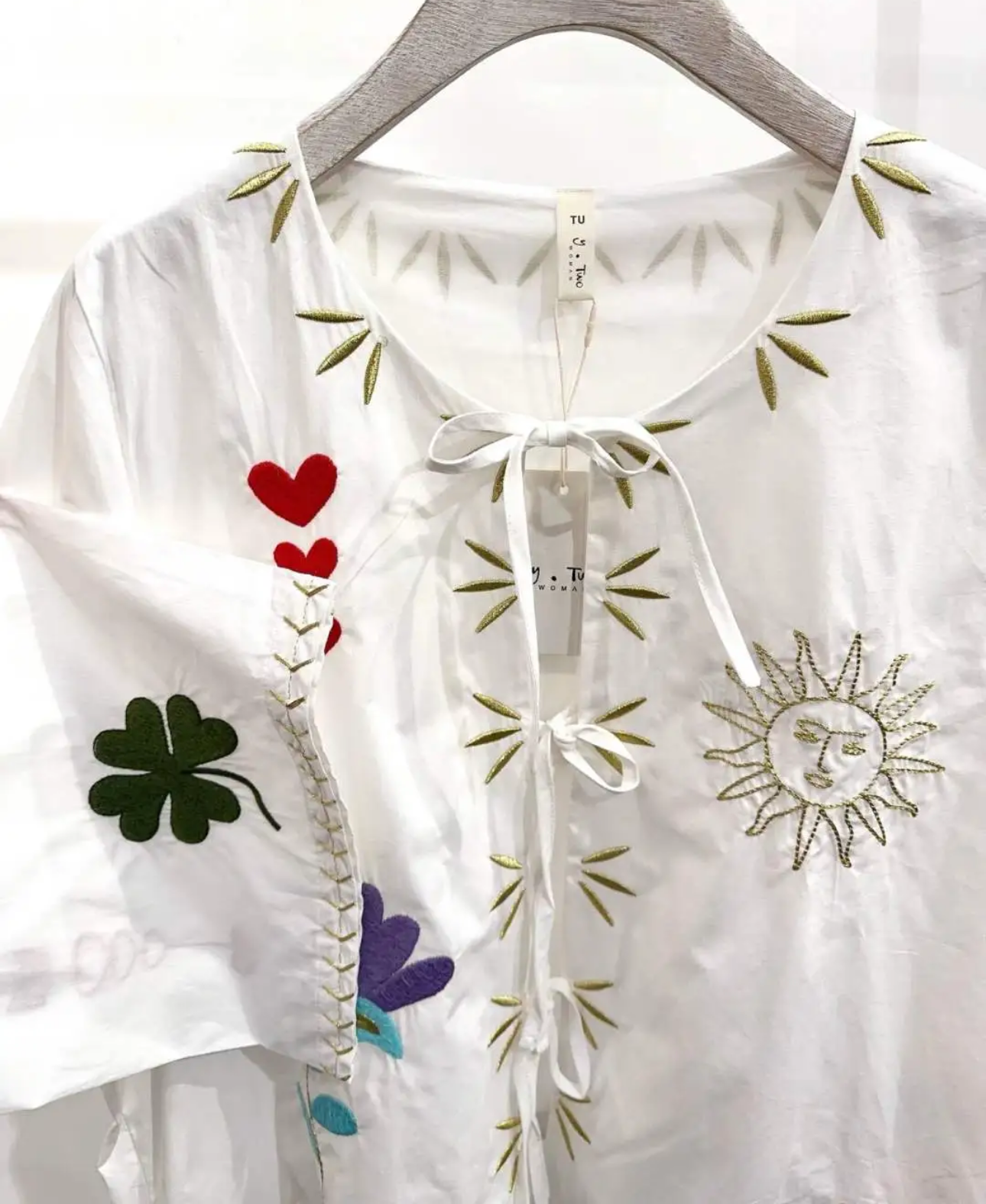 Charizma - Πουκάμισο με Κεντήματα Boho Λευκό