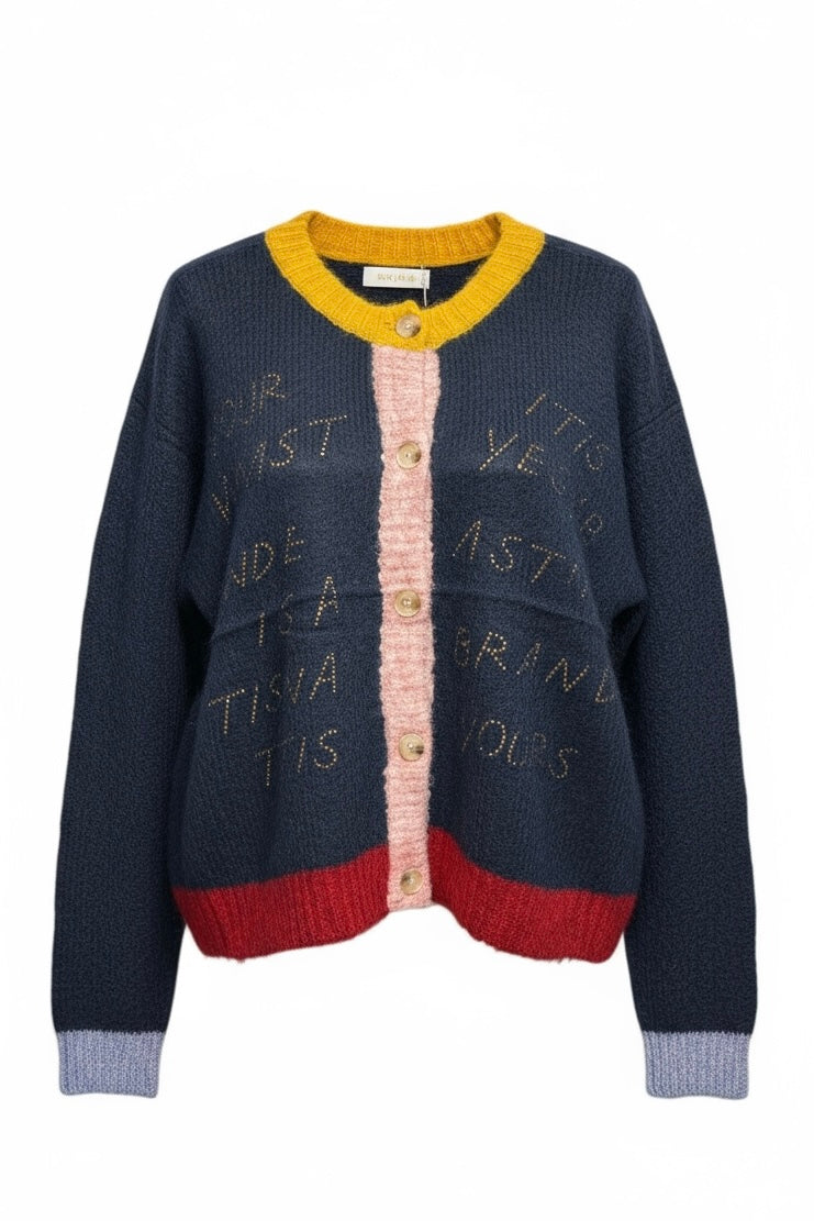 Charizma - Κοντό Ζακετάκι με Στρας Μπλε