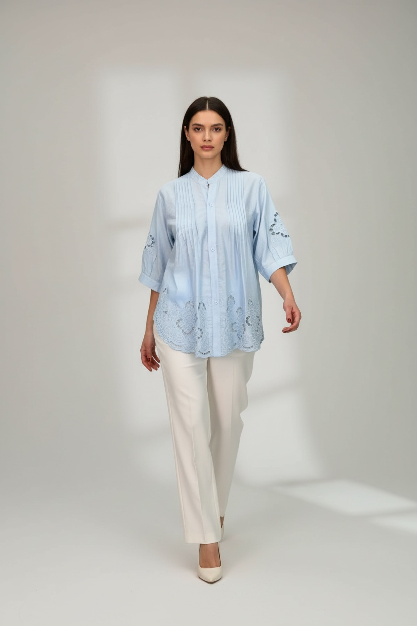 Charizma - Πουκάμισο με Κιπούρ Γαλάζιο