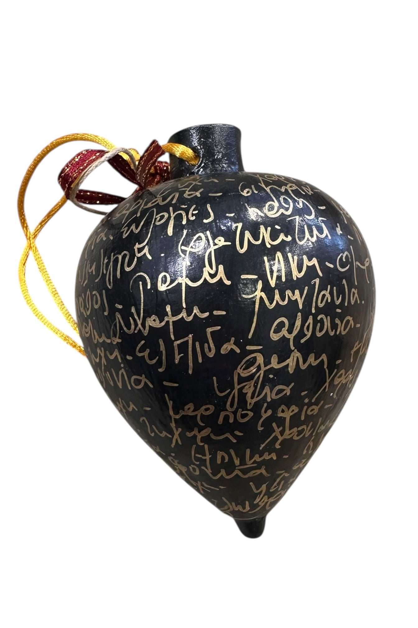 Ψαρόνι - Κεραμική Σβούρα Γούρι "Ευχές" Μαύρο