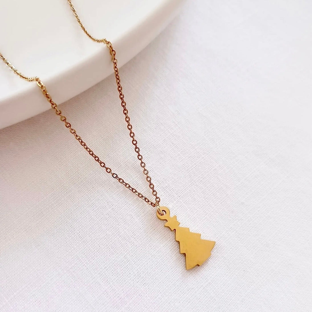 Queen Handmade Creations - Κολιέ Δέντρο με Χρυσό Επιχρυσωμένο Στοιχείο σε Κάρτα Δώρου