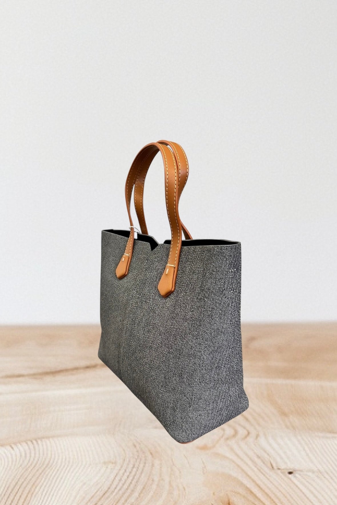 Charizma - Τσάντα Χειρός, Ώμου & Χιαστί σε Σκούρο Γκρι Υφασμάτινη Υφή με 2 Λαβές