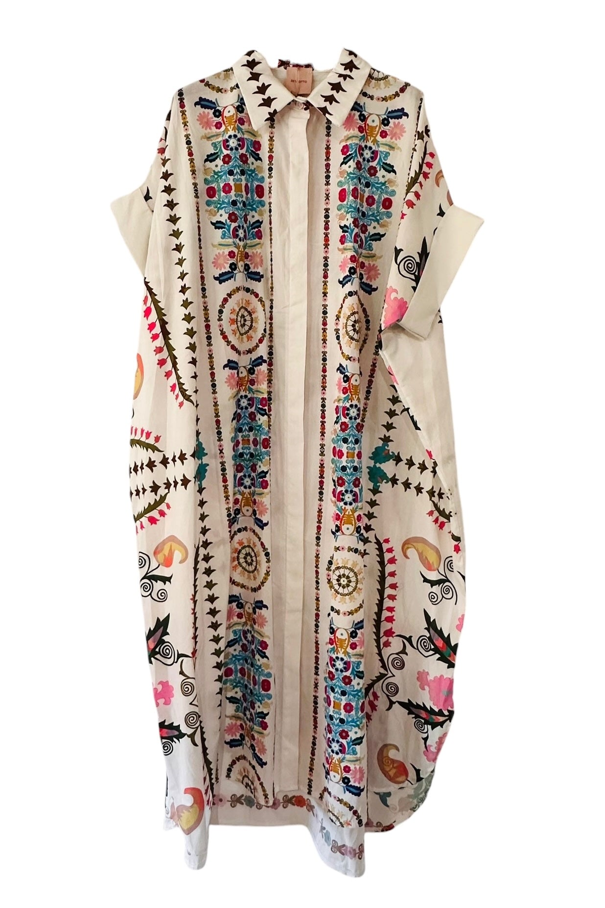 Zeta Otto - Αέρινο Shirt Φόρεμα με Διπλό Print & Floral Μοτίβα 4