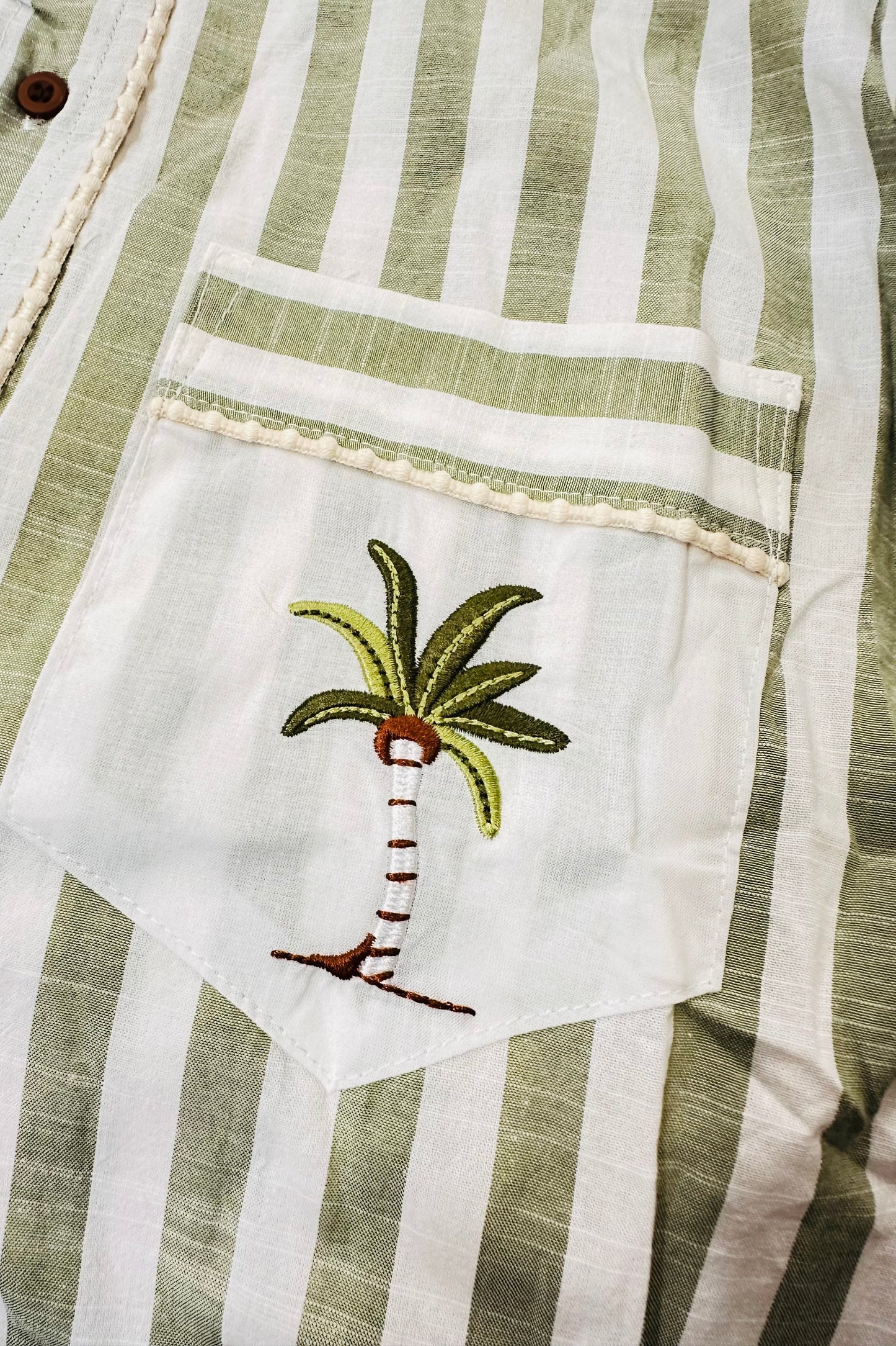 Charizma - Καρό & Ριγε Μέντα Πουκάμισο με Κοντό Μανίκι & Διακοσμητικό Τσεπάκι