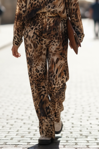 Charizma - Παντελόνα Σατέν Animal Print