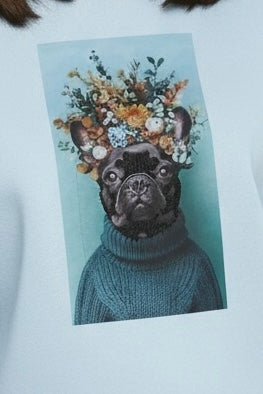 Unitee- Φούτερ Μπλούζα με Γαλλικό Μπουλντόγκ