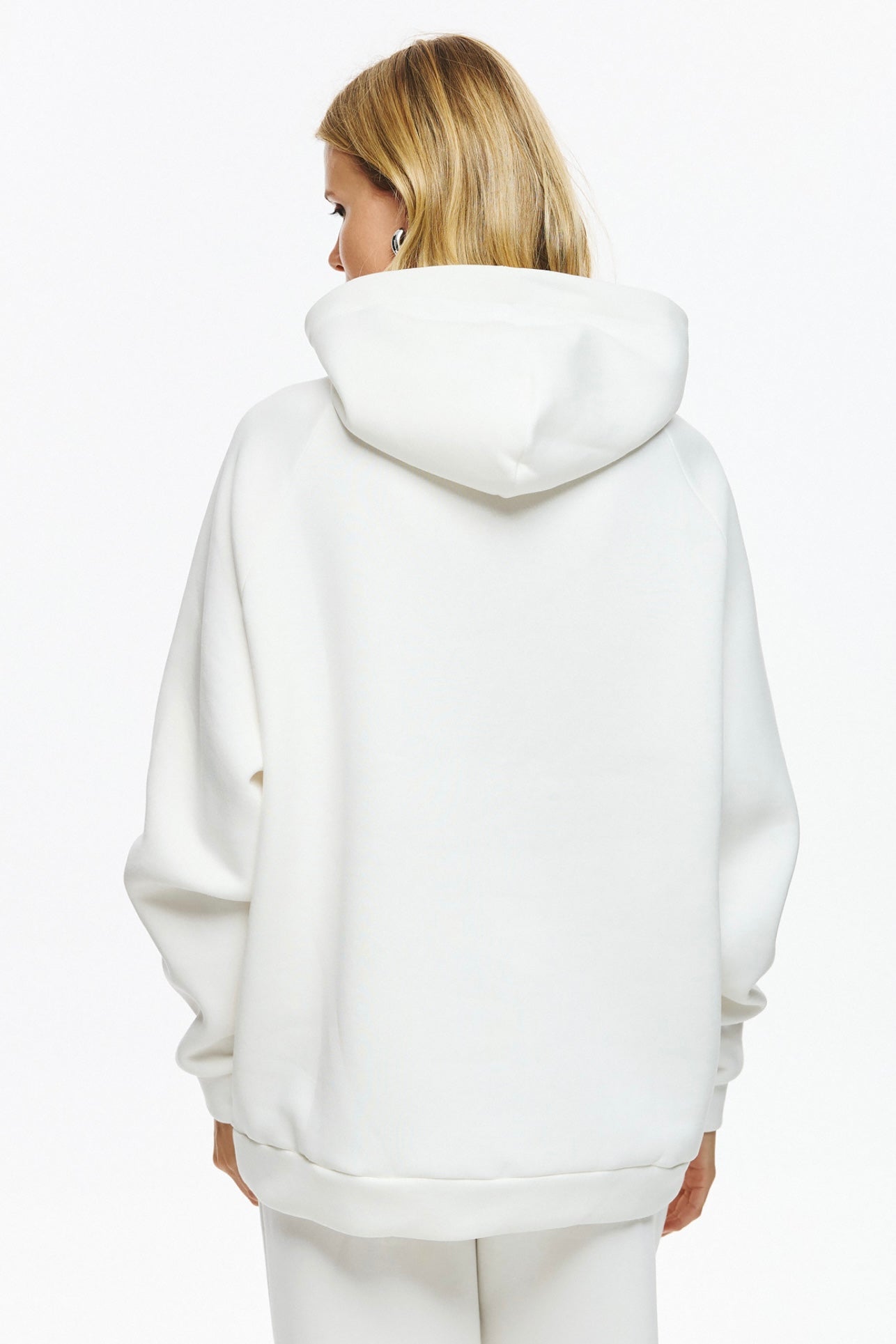 Unitee- Φούτερ Μπλούζα Λευκό με Κουκούλα με Σκύλο με Κορώνα