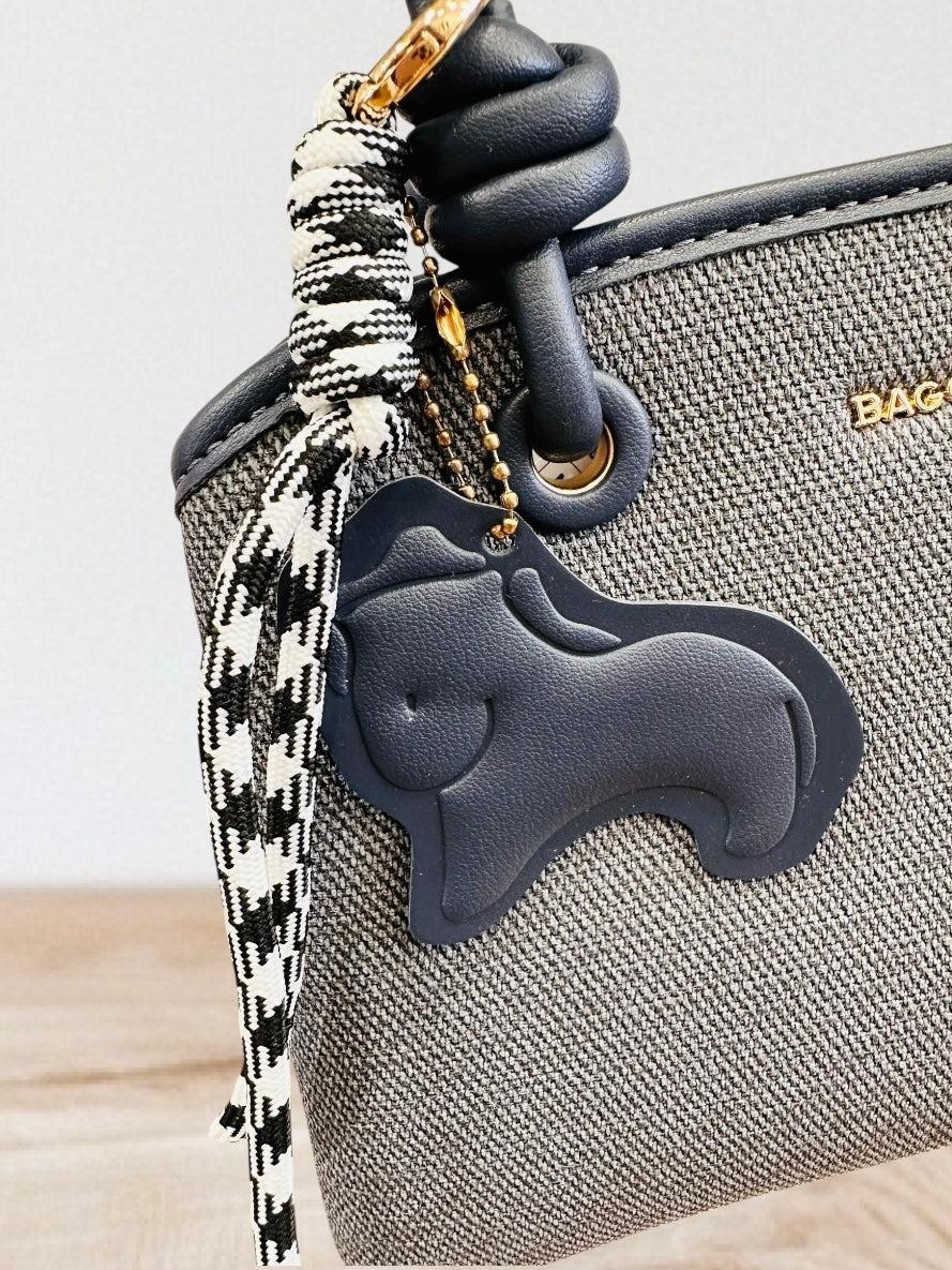 BAGCO - Τσαντάκι Χειρός & Ώμου με Διακοσμητικό Charm Μπλε