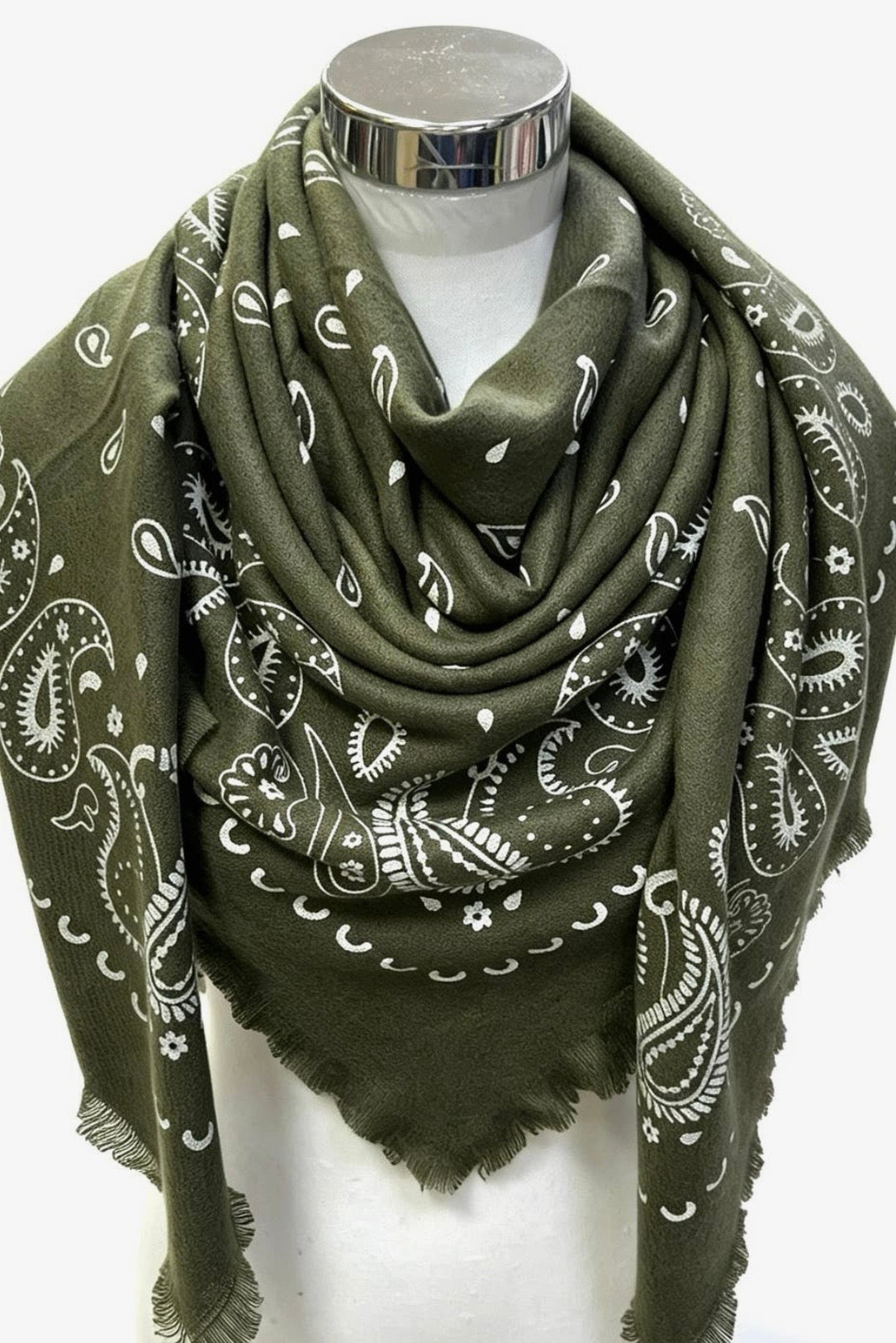 Lineta - Μεγάλο Τετράγωνο Μαντήλι Khaki Bandana 135x135cm