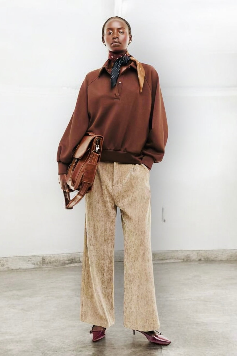 Lumina - Παντελόνι με Λάστιχο Πίσω, Πλαϊνές Τσέπες & Φερμουάρ Μπεζ