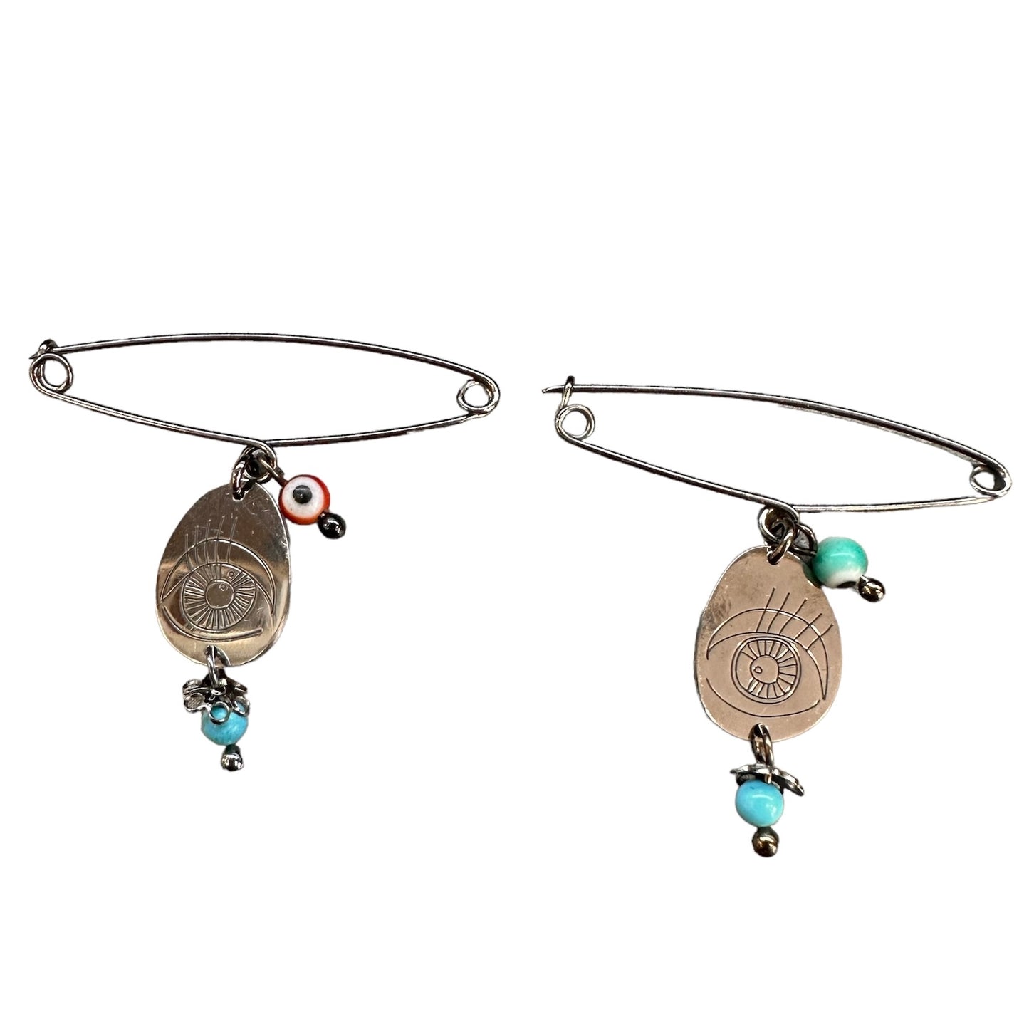 Pavlina Verouki Classic Eyes - Ασημένιο Φυλαχτό Παραμάνα με Μεγάλο Βότσαλο Μάτι