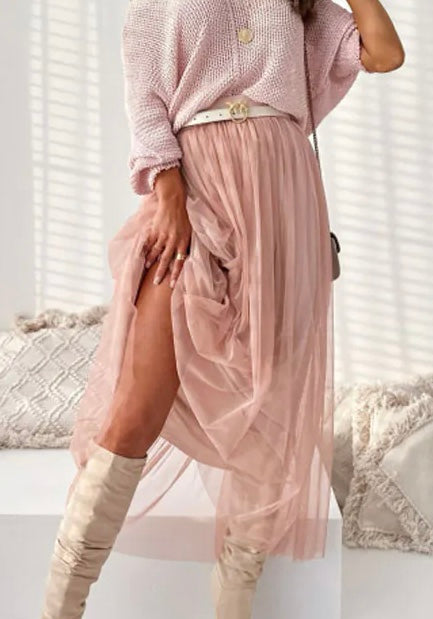 Charizma - Midi Φούστα Από Τούλι Λιλά Με Εσωτερική φόδρα