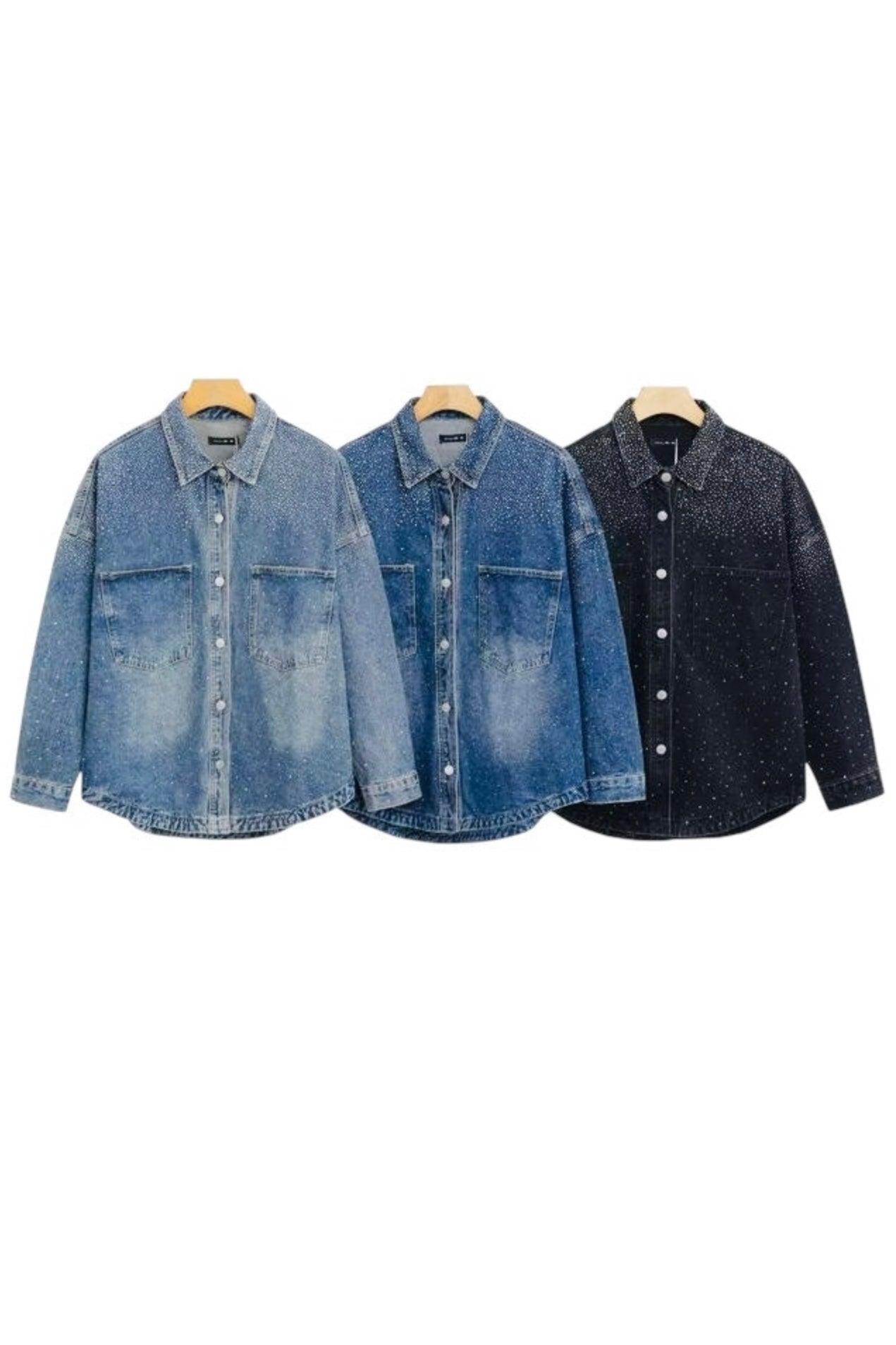 Charizma - Starlight Jean - Τζιν Πουκάμισο ή Μπουφάν Με στρας Μαύρο