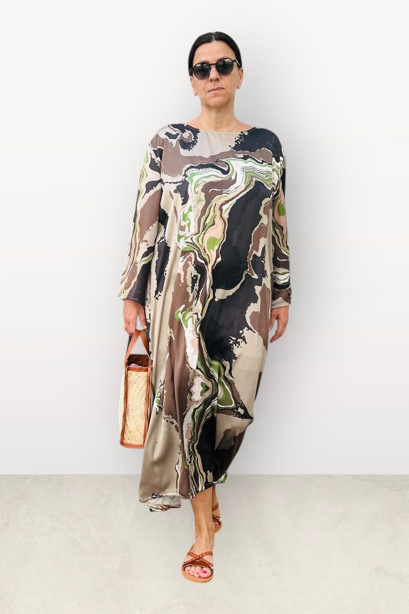 Anlyta- Φόρεμα Silk Touch Barbara Army