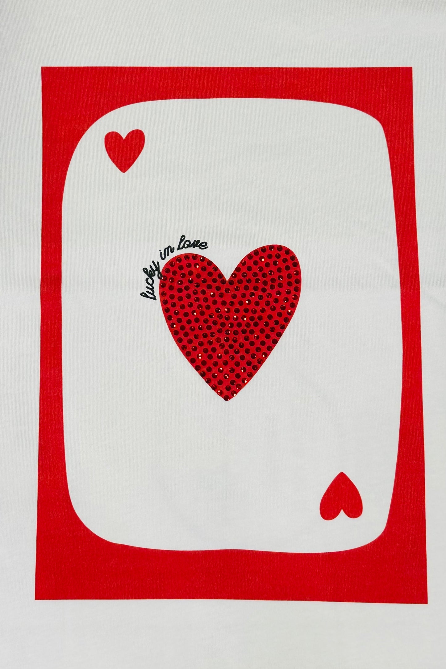 Unitee - Λευκό Μακό T-Shirt με Στάμπα crop «Lucky in Love» Λευκό