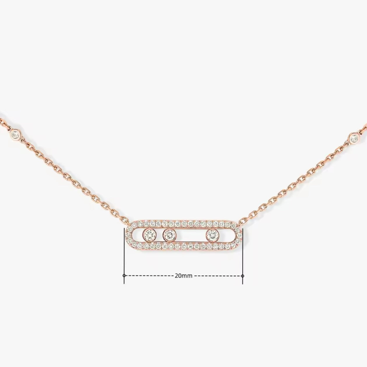 Κολιέ 925 Ασήμι Ροζ Χρυσό "Παρόν Παρελθόν Μέλλον"