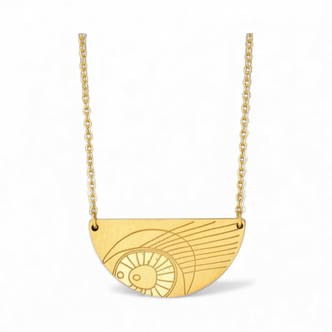 Pavlina Verouki Classic Eyes - Ασημένιο Κολιέ Μισός Μεγάλος Κύκλος