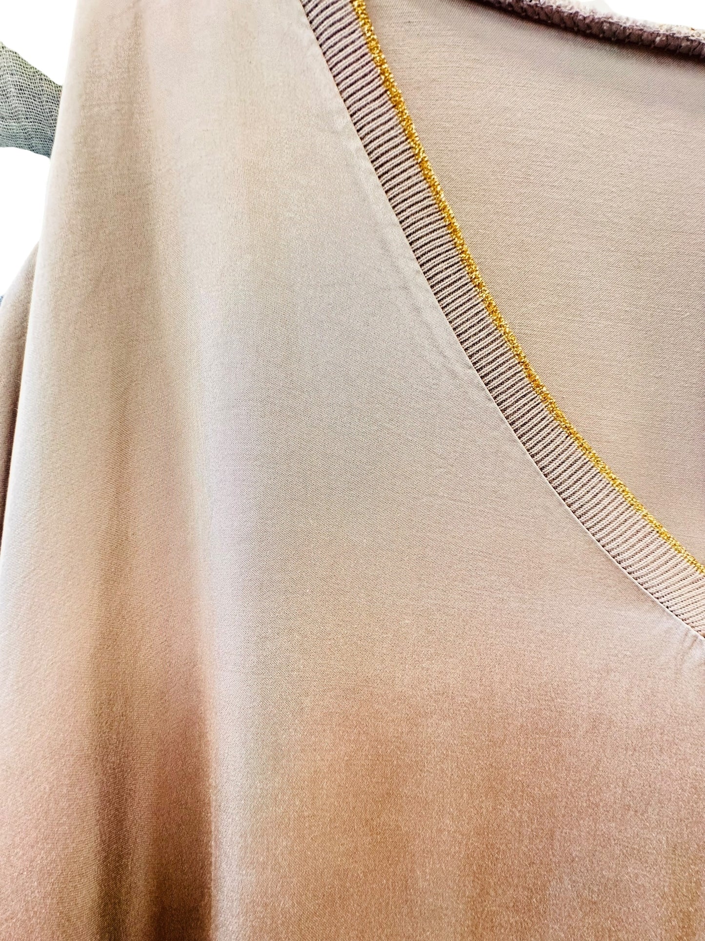 Σατέν Oversized Μακρύ Φόρεμα Με V & Κοντό Μανίκι