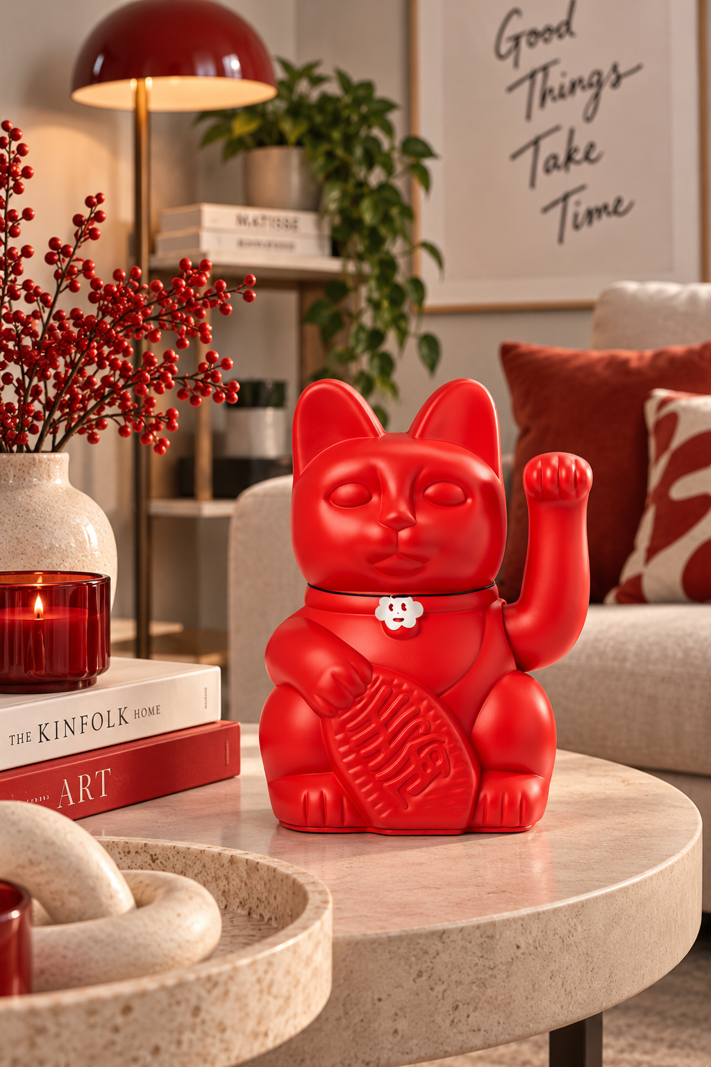 Diminuto Cielo - Διακοσμητικό Επιτραπέζιο Lucky Cat Red