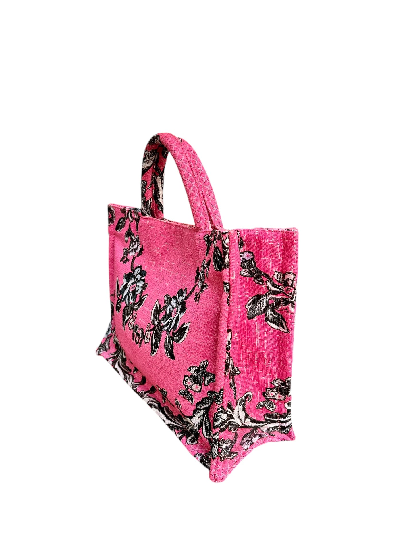 Tote Τσάντα Βελούδο Φούξια Ταπισερί