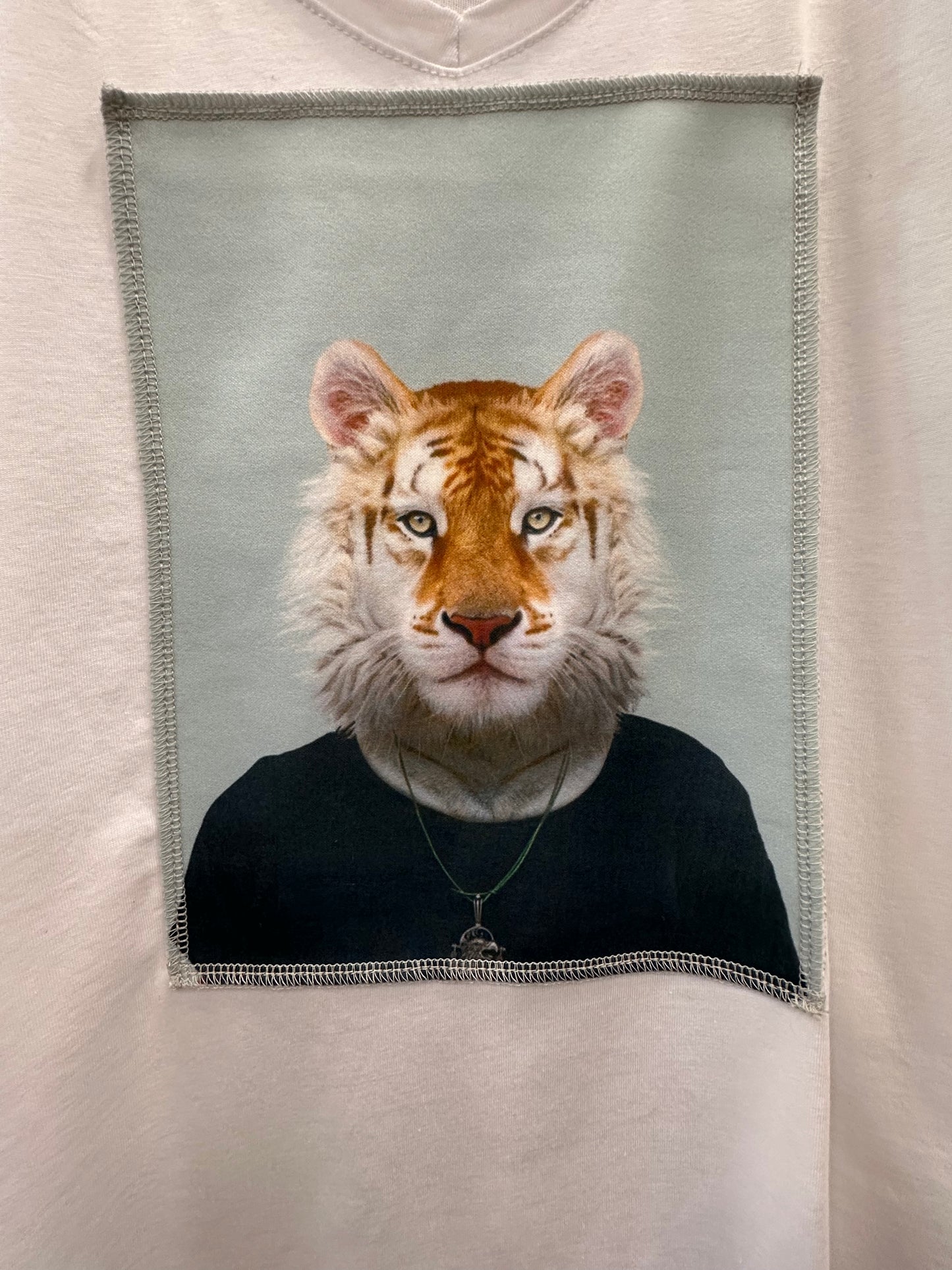 Ripped cotton T-shirt Λευκό Βαμβακερό Με Εξώραφη Στάμπα Tiger King