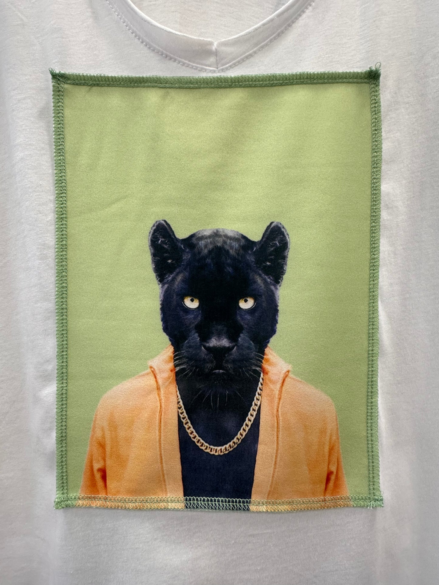 Ripped cotton T-shirt Λευκό Βαμβακερό Με Εξώραφη Στάμπα Mr Jaguar