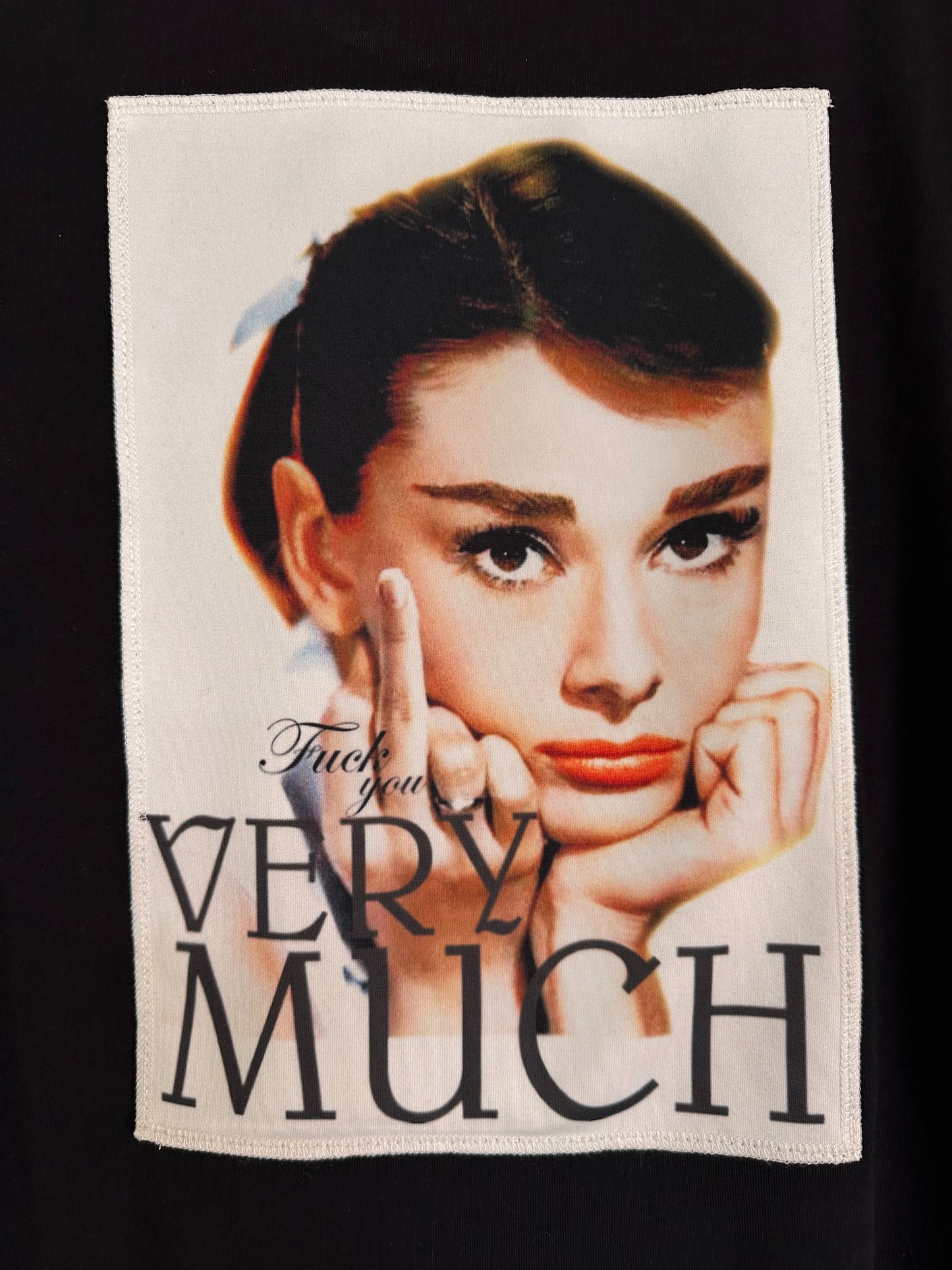 Ripped cotton T-shirt Μαύρο Βαμβακερό Με Εξώραφη Στάμπα F**ck You Very Much