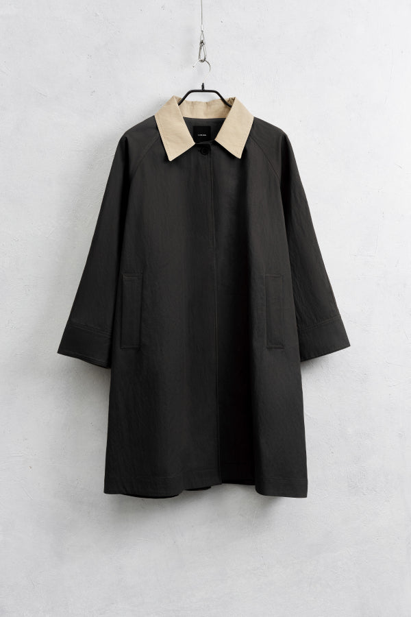 Lumina - Oversize Καμπαρντίνα Midi με Κομψές Αντιθέσεις & Κρυφό Κούμπωμα