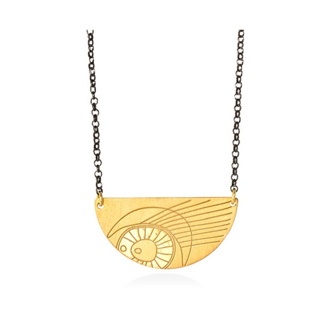 Pavlina Verouki Classic Eyes - Ασημένιο Κολιέ Μισός Μεγάλος Κύκλος