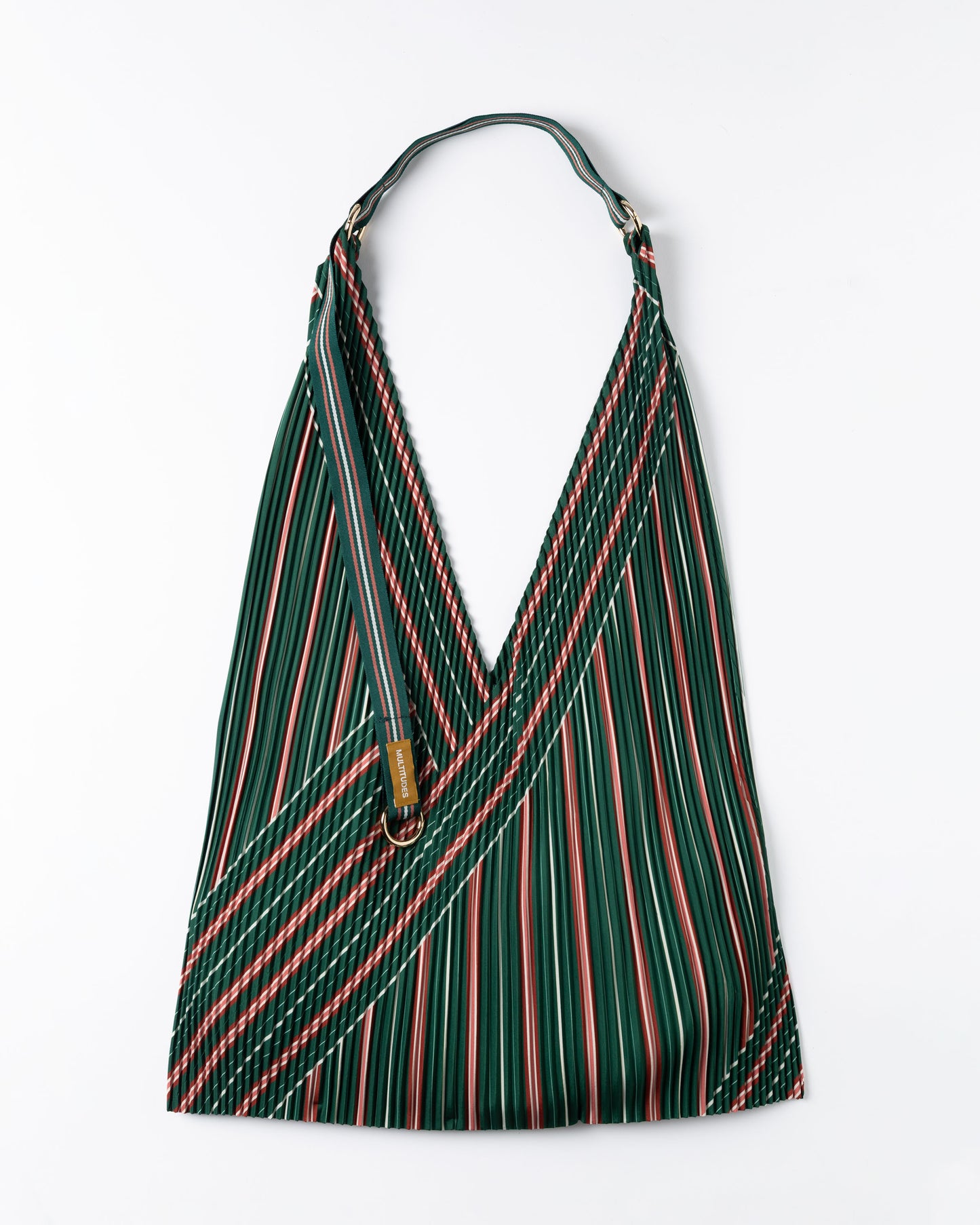 Multitudes - Τσάντα Y Πλισέ «Stella Green» & Pochette από Σατέν 30x60 εκ.