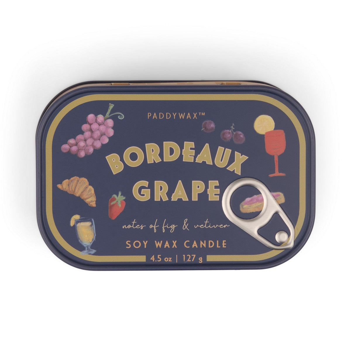 Paddywax Bistro Grapes - Φυτικό Κερί 127gr σε μεταλλικό δοχείο-κονσέρβα Bordeaux Grape