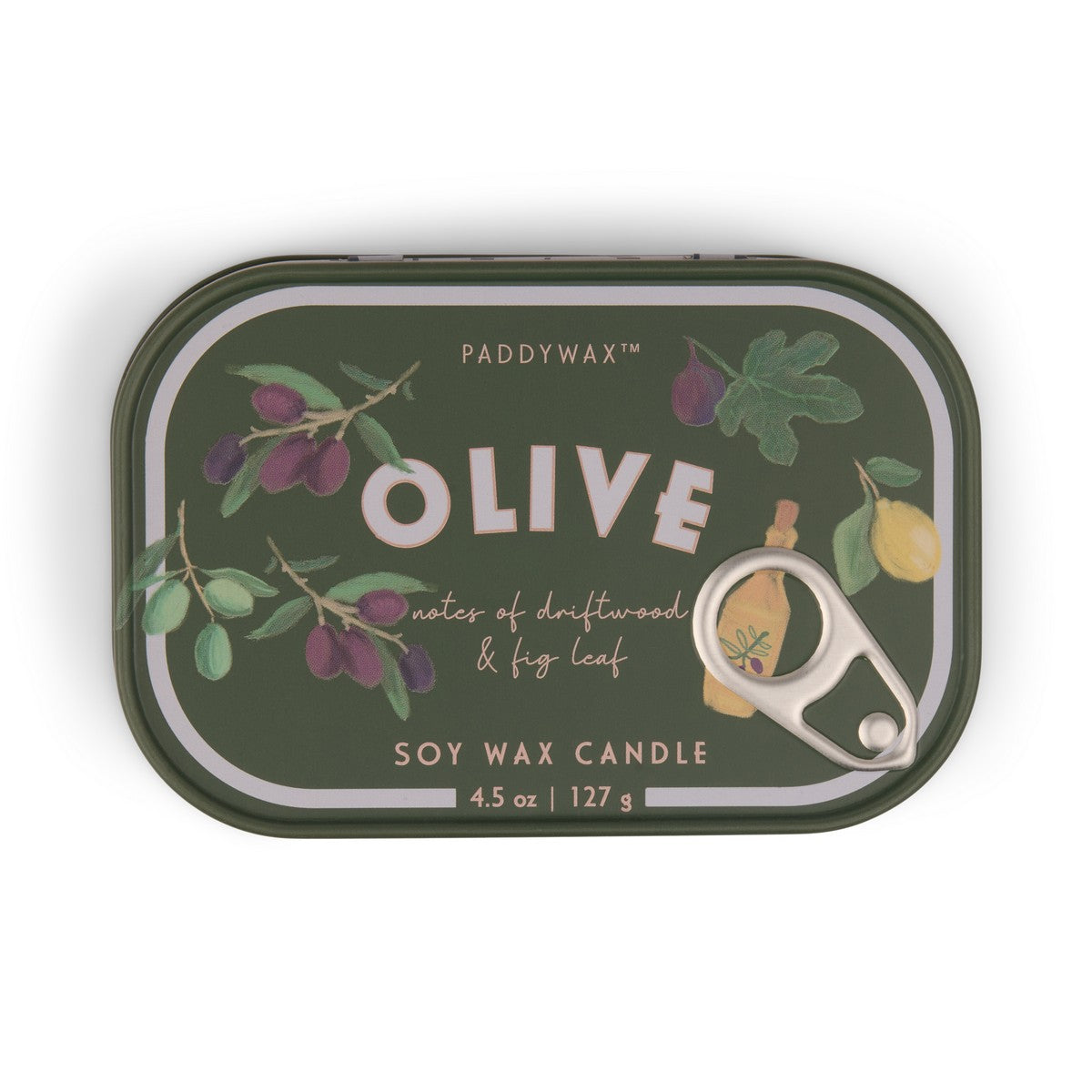 Paddywax Bistro Olive - Φυτικό Κερί 127gr σε μεταλλικό δοχείο-κονσέρβα Fig & Olive