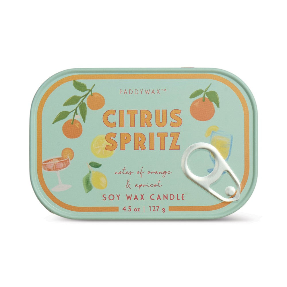 Paddywax Bistro Citrus Spritz - Φυτικό Κερί 127gr σε μεταλλικό δοχείο-κονσέρβα orange