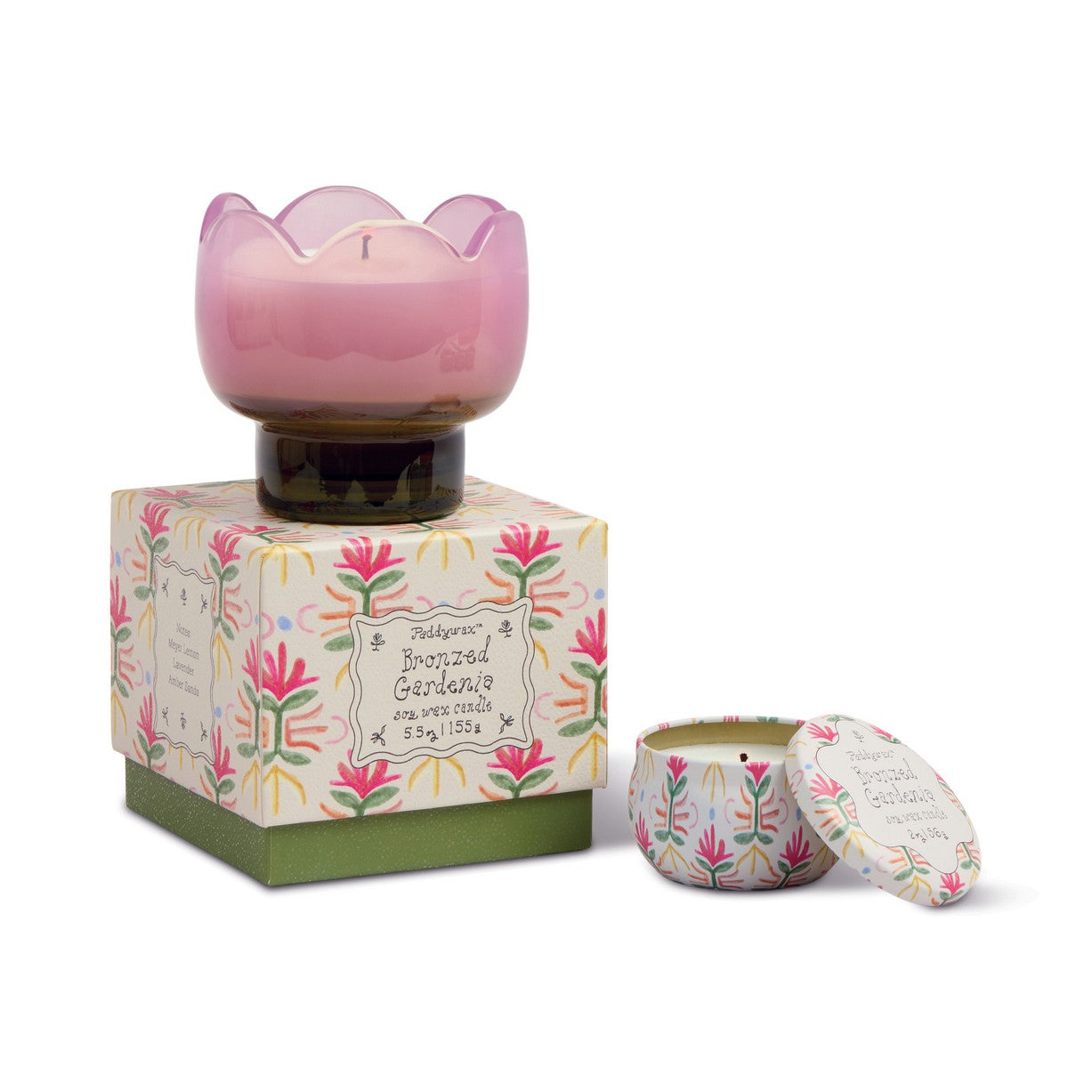Paddywax Tulip - κερί σόγιας σε γυάλινο δοχείο, Bronzed Gardenia 155gr
