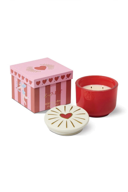 Paddywax Charmed Heart Wild Fig & Rose - κερί σόγιας σε πράσινο γυάλινο δοχείο 226gr