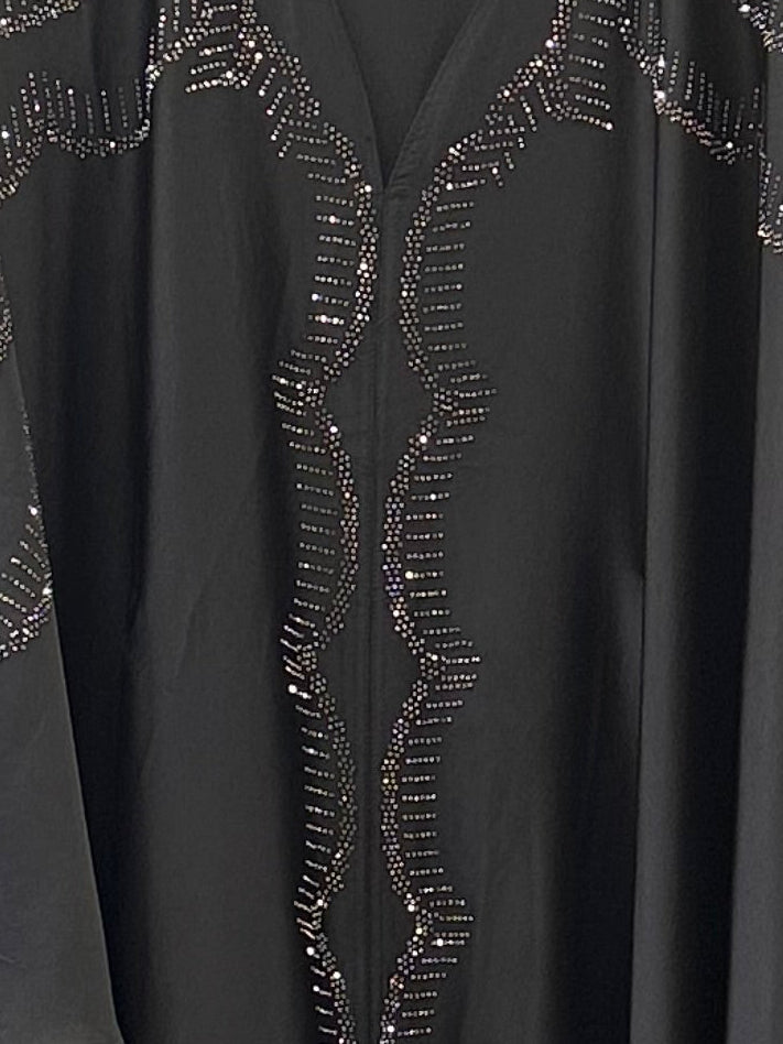 Charizma - Καφτάνι Με Διακοσμητικά Στρας & Αέρινη Γραμμή Μαύρο