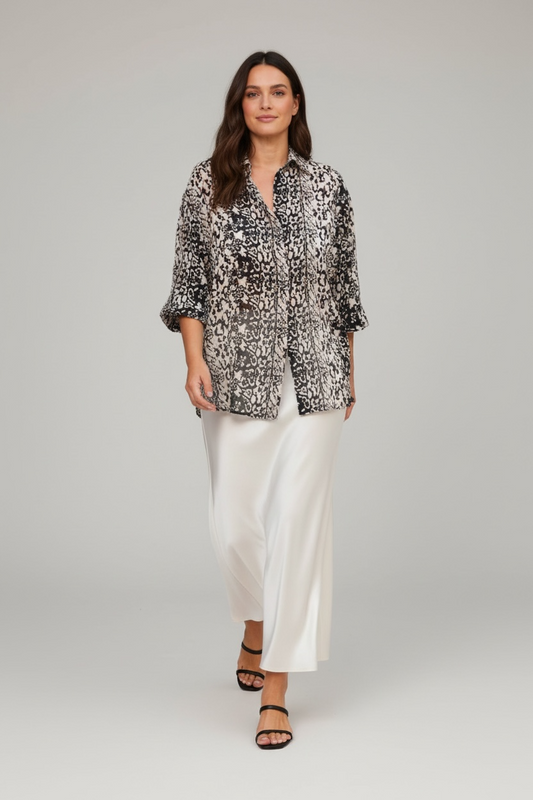 Desiree- Πουκάμισο Μαυρό Μπεζ