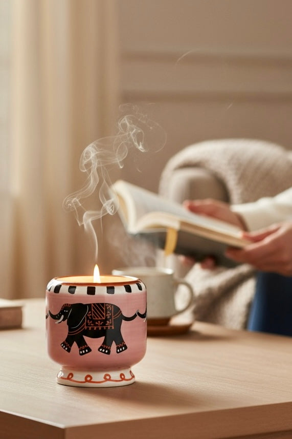 Paddywax A dopo Elephant - Κεραμικό κερί σόγιας, Tobacco Vanilla 226gr & Σπίρτα 75 τεμ