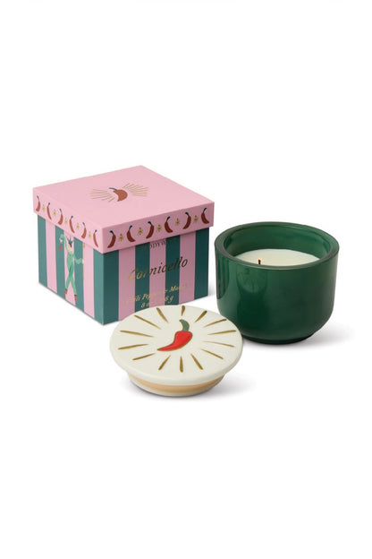 Paddywax Charmed Chili Pepper & Mango - κερί σόγιας σε πράσινο γυάλινο δοχείο 226gr