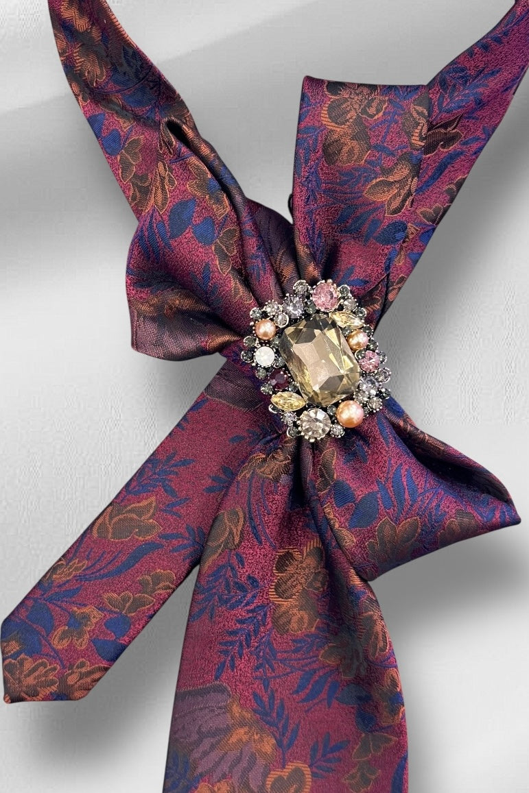 My Dandy- Ascot Necktie Crimson Bloom