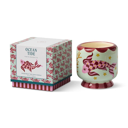 Paddywax Adopo Koi Fish - Κεραμικό κερί σόγιας, Ocean Tide  226gr & Σπίρτα 75 τεμ