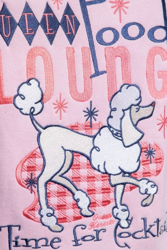 Queen Kerosin - Κολεγιακό Τζάκετ «Poodle Lounge» Ροζ